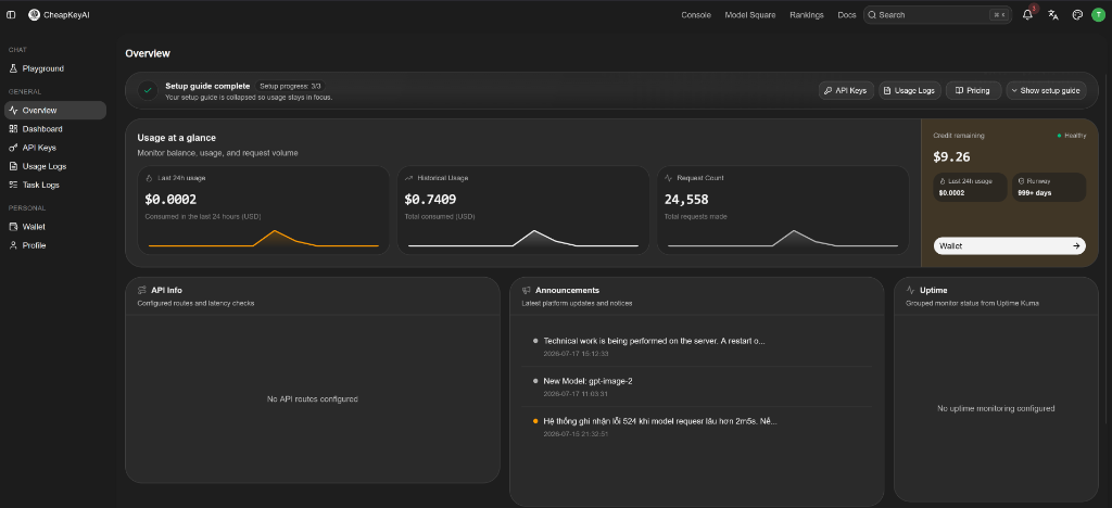 CheapKeyAI Overview Dashboard